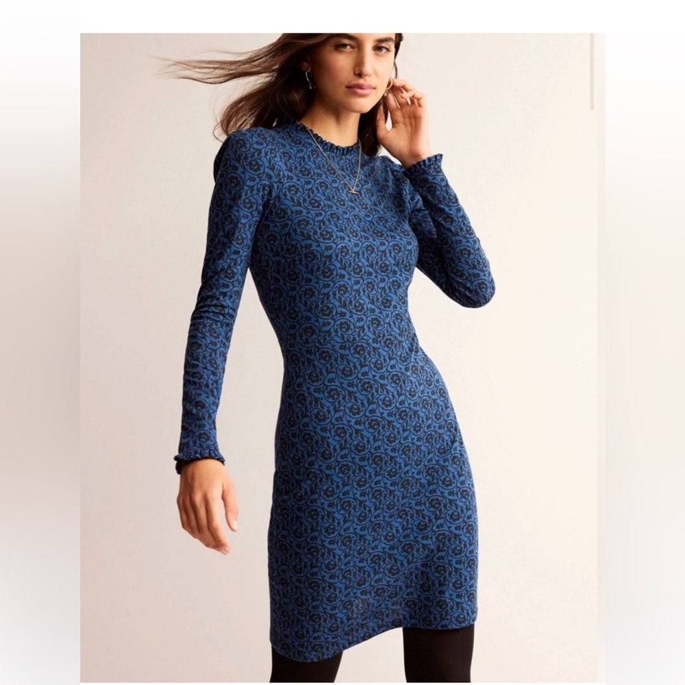 Boden Frill Neck Dress US8  NWT - Picture 2 of 5
